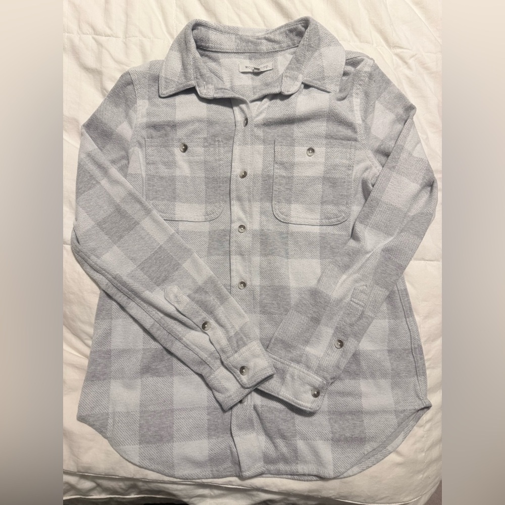 Workshop Republic Clothing Gray Plaid Blouse - Small